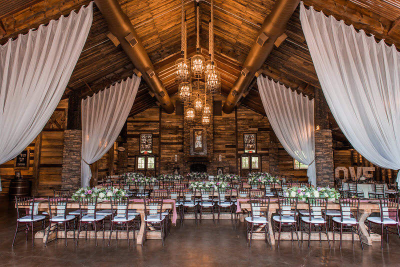 Big Sky Barn Wedding Venue Reception Space with drapes